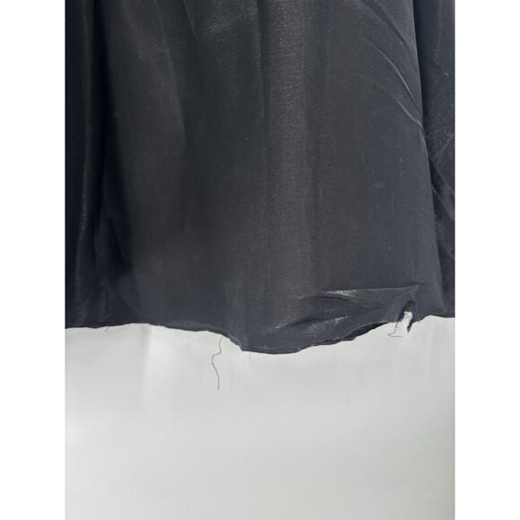 Vintage JS Collections Skirt Womens 14 Black 90s Satin A Line Flounce Lined Maxi - Picture 6 of 16